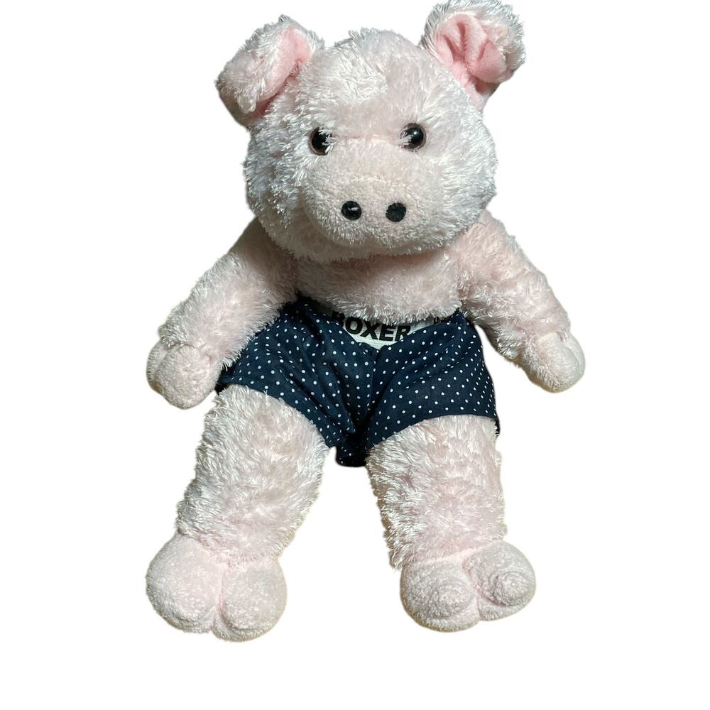 Vintage Bear Factory Pig Plush Piggy Stuffed Animal‎ 14" ~ 2001 Boxer